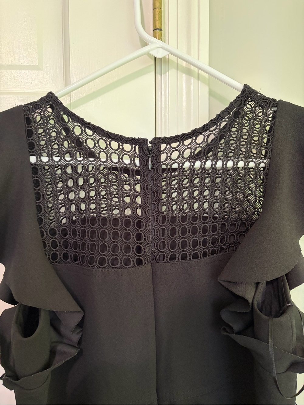 Motherhood Maternity Black Midi Dress with Lace Yoke - Picture 4 of 6